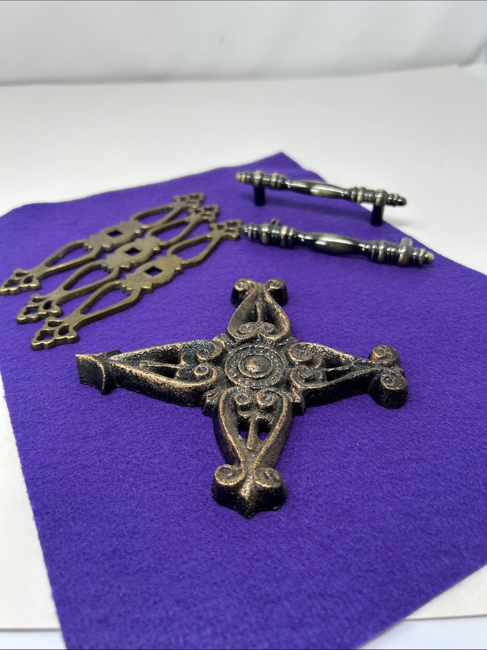 Decorative Metal Cross Accent - Antique Bronze Finish